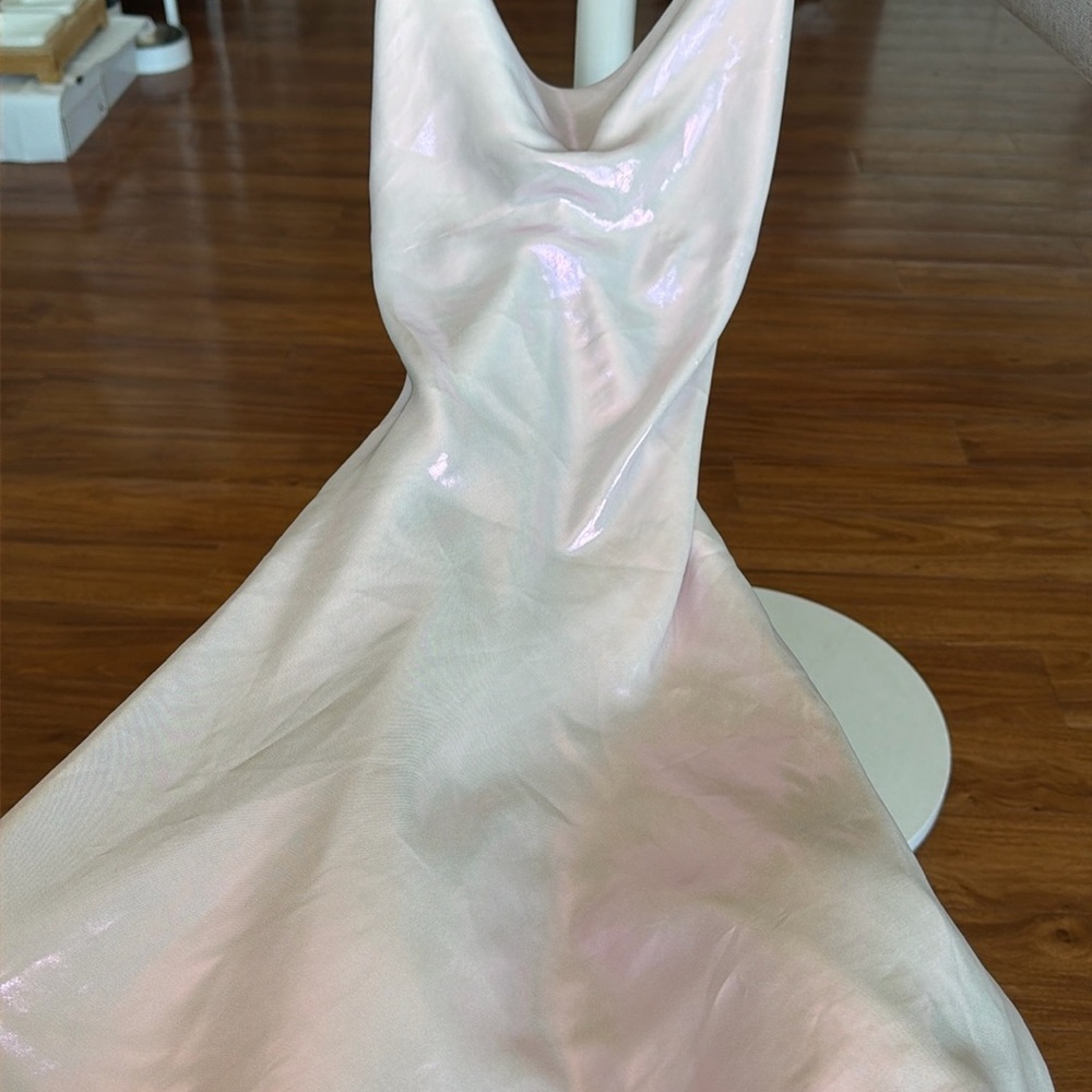 Zara Iridescent Pink Slip Dress